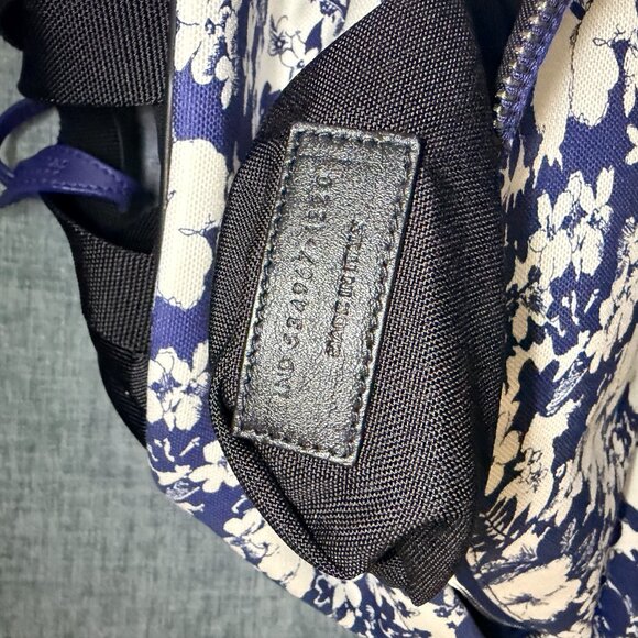 Saint Laurent Blue & White Hibiscus Toile Print City Backpack main image 13